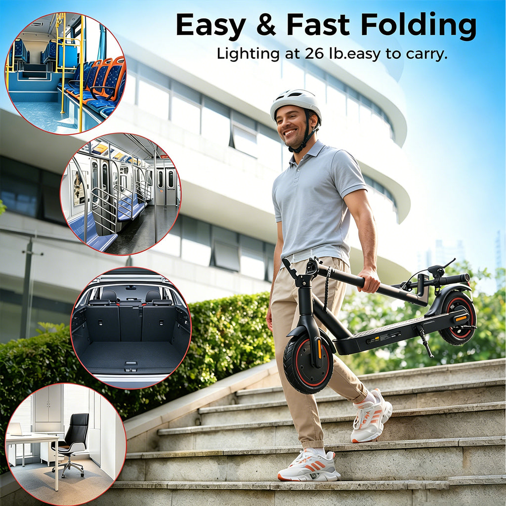 HopCycle Electric Scooter - Electric Scooter Adults, 500W Motor, Up to 18 MPH, 21 Miles Range, Dual Braking System, App Control, 8.5" Tires, Commuter E Scooter for City Travel