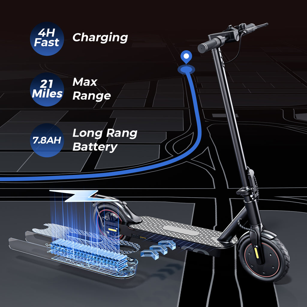 HopCycle Electric Scooter Adults, Electric Scooter, 500W Motor, 21 Miles Long Range, APP Control, Foldable & Portable E Scooter, Great Gift for Birthday & Christmas Black