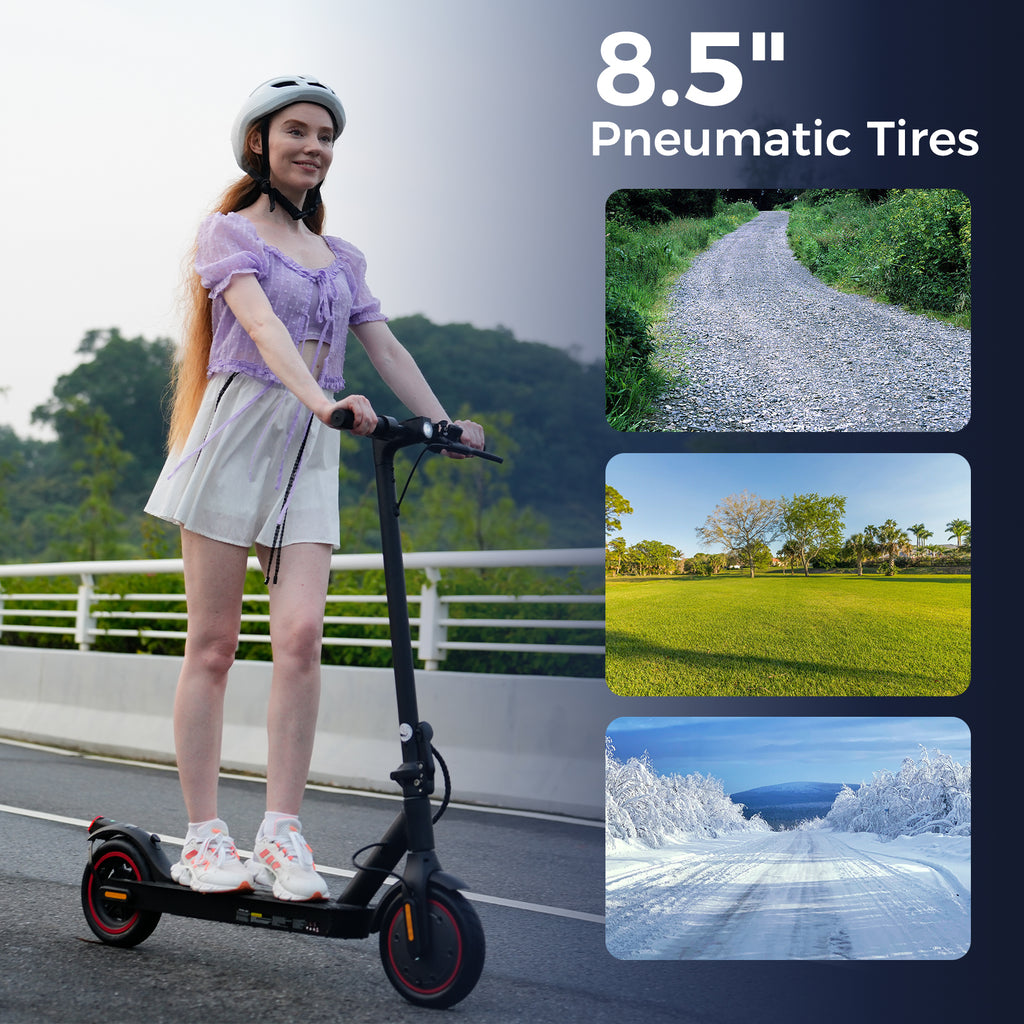 HopCycle Electric Scooters - 500W Motor, 18 MPH Top Speed, 21 Miles Range, App Control, Dual Braking System, 8.5" Tires, Commuter Scooter for City Travel