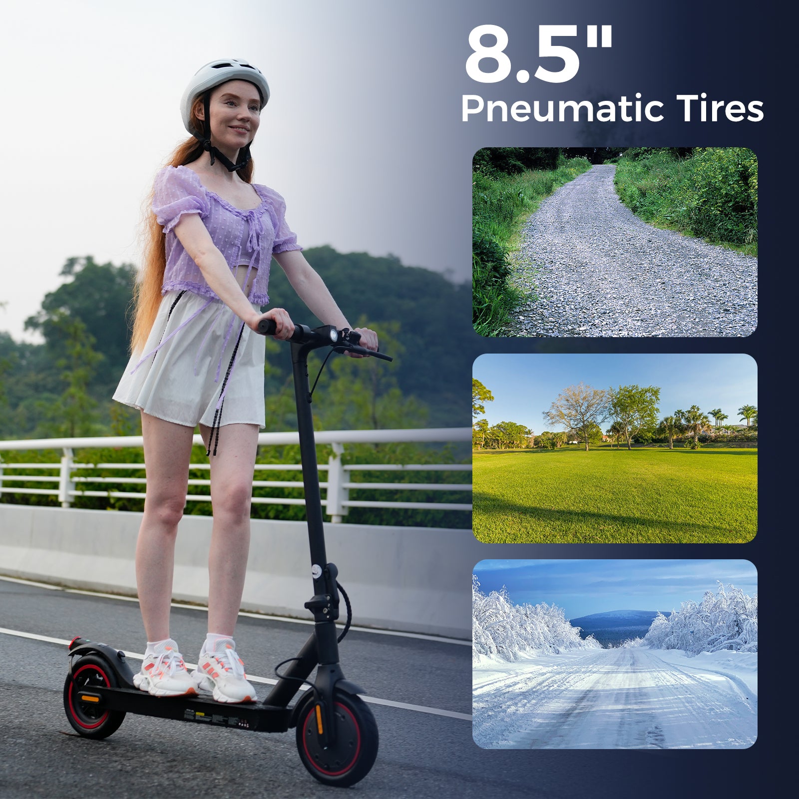 HopCycle Electric Scooters - 500W Motor, 18 MPH Top Speed, 21 Miles Range, App Control, Dual Braking System, 8.5" Tires, Commuter Scooter for City Travel