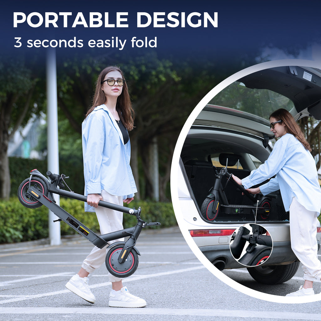 HopCycle Electric Scooters - 500W Motor, 18 MPH Top Speed, 21 Miles Range, App Control, Dual Braking System, 8.5" Tires, Commuter Scooter for City Travel