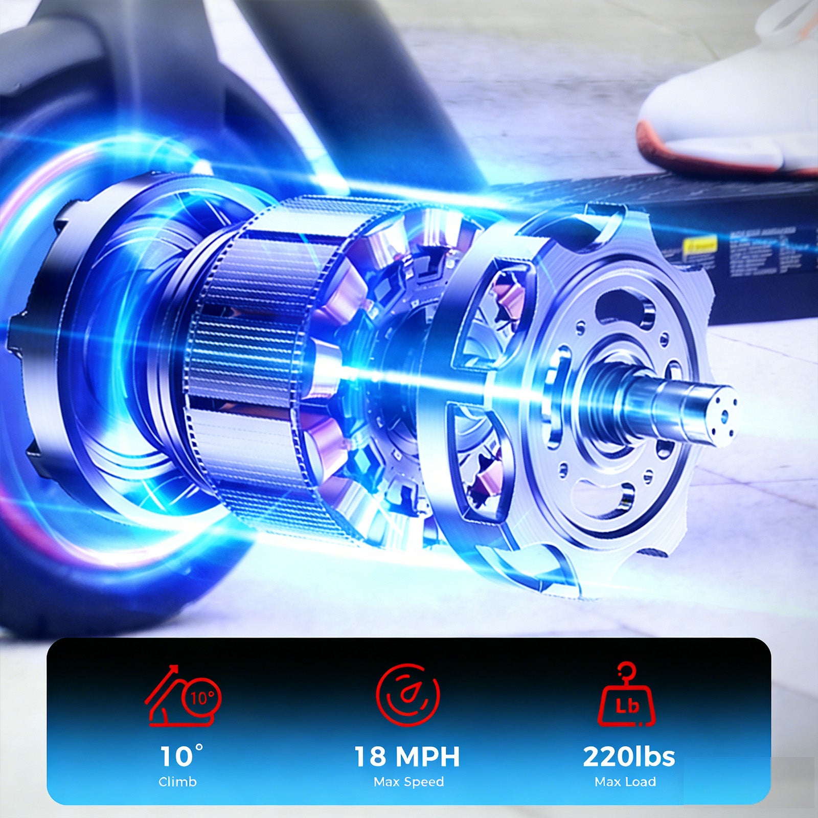 HopCycle Electric Scooter - Electric Scooter Adults, 500W Motor, Up to 18 MPH, 21 Miles Range, Dual Braking System, App Control, 8.5" Tires, Commuter E Scooter for City Travel